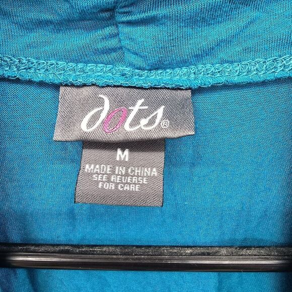 Dots Y2K Sleeveless Blouse Top Teal Size Medium (A58) - Picture 2 of 4